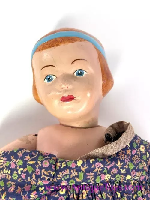 A. Schoenhut & Co. ca. 1911 "All Wood Perfection Art Doll" Girl Doll with Dress DURABLE Model <FONT COLOR="ff000 ">*SOLD*</font>