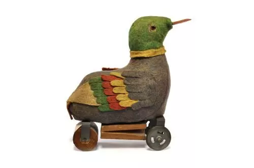 Antique German ca. 1911 Felt Mallard Duck Pull Toy for Sale