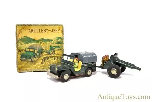 Nomura (TN) Tin Lithographed Friction "Artillery Jeep" in Box <FONT COLOR="ff000 ">*SOLD*</font>