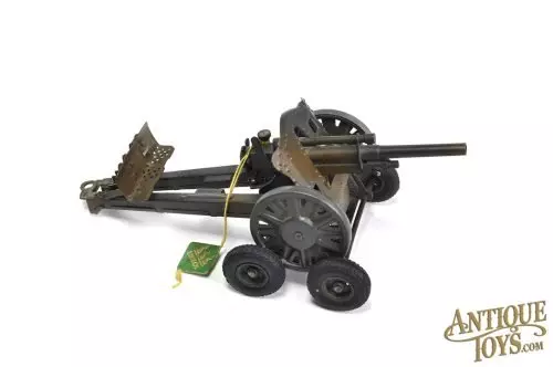 Lineol Tin Hand-Painted Heavy Field Howitzer Schwere Feldhaubitze Immergrün with Tag <FONT COLOR="ff000 ">*SOLD*</font>