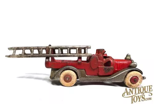 Hubley Cast Iron No. 505  Fire Engine Ladder Truck 6" for Sale