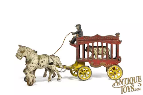 Kenton Cast Iron Overland Circus Wagon with Polar Bear 13.25" for Sale