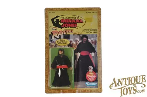 Kenner 1982 Indiana Jones Raiders of the Lost Ark ROTLA Cairo Swordsman Action Figure Unpunched Carded for Sale
