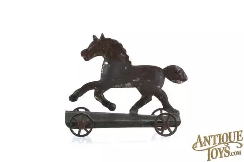 Early American Tin Horse on Platform for Sale